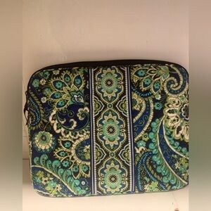 Vera Bradley Quilted Rhythm & Blues Laptop iPad Tablet Sleeve Case Good Preowned